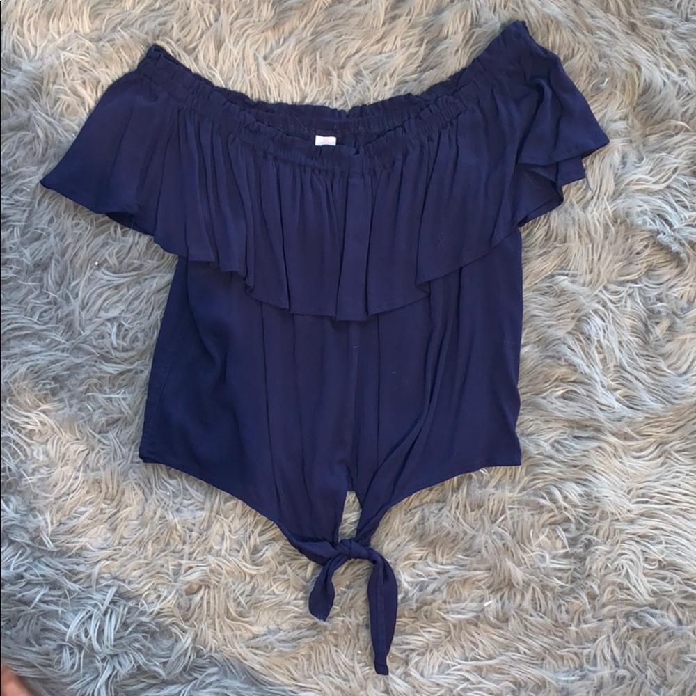 Off the shoulder blouse.